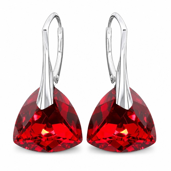 Naiste kõrvarõngad Diamond Sky „Evening Shine (Light Siam Comet Argent Light)“ koos Swarovski kristallidega