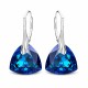 Hõbedased kõrvarõngad „Evening Shine (Bermuda Blue)“ Swarovski® kristallidega