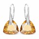Серебряные серьги 925 пробы «Вечерний Блеск (Golden Shadow)» с кристаллами Swarovski®