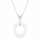 Серебряный кулон «Космическое Кольцо (White Opal)» с кристаллами Сваровски®