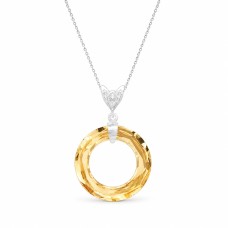 925 Sterling Silver Pendant “Cosmic Ring (Golden Shadow)” created with Crystals by Swarovski®