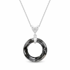 Naiste kaelakee DiamondSky „Cosmic Ring (Silver Night)“ Swarovski kristallidega