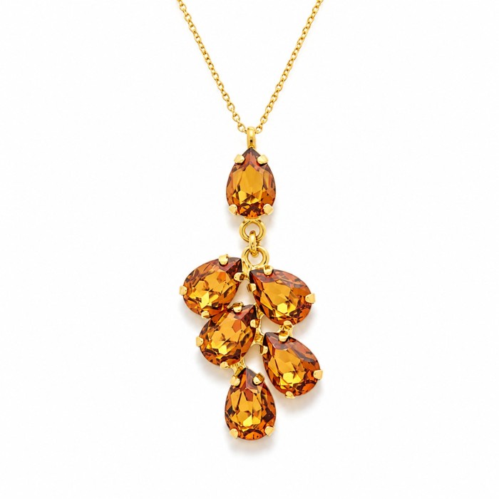 Женский комплект «Эмбер II (Light Amber)» с кристаллами Preciosa®