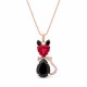 Naiste kaelakee DiamondSky „Solar Cat (Scarlet / Jet)“ Swarovski kristallidega