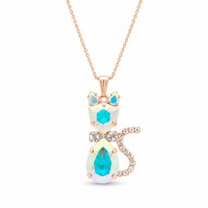 Pendant “Solar Cat (Aurora Borealis)” created with Crystals by Swarovski®