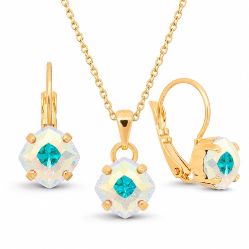 Ehtekomplekt naistele „Magical Square (Aurora Borealis)“ Swarovski® kristallidega
