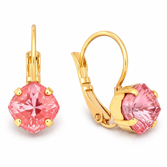 Ehtekomplekt naistele „Magical Square (Maroon Ignite)“ Swarovski® kristallidega