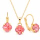 Ehtekomplekt naistele „Magical Square (Maroon Ignite)“ Swarovski® kristallidega