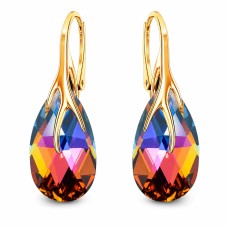925 Sterling Silver Earrings “Baroque VII” (Volcano) dazzling with Crystals by Swarovski®