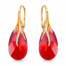 Naiste kõrvarõngad Diamond Sky „Baroque VII (Scarlet)“ koos Swarovski kristallidega
