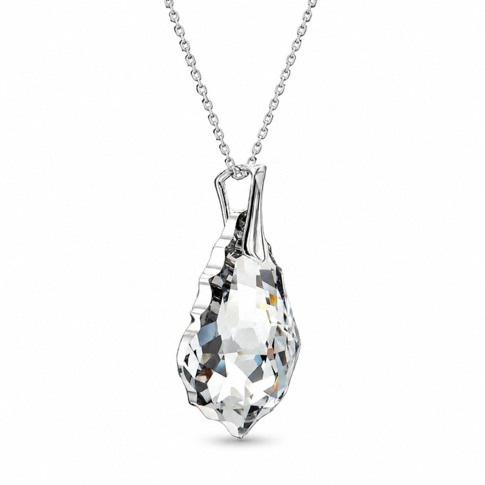 925 Sterling Silver Pendant “Baroque V (Comet Argent Light)” created with Crystals by Swarovski®