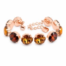 Käevõru naistele DiamondSky „Vortex (Light Amber / Smoked Amber)“ Swarovski kristallidega