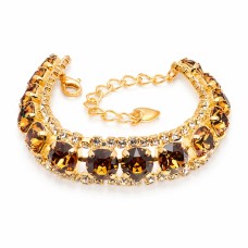 Käevõru naistele DiamondSky „Crystal Shackle (Light Amber)“ Swarovski kristallidega