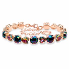 Käevõru naistele DiamondSky „Romantic Tenderness II (Volcano / Rainbow Dark)“ Swarovski kristallidega