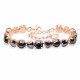 Браслет "Романтическая Нежность II (Jet Hematite / Light Chrome)" с кристаллами Swarovski®