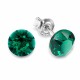 Серебряные серьги «Классика (Emerald)» с кристаллами Сваровски®