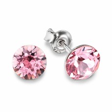925 Sterling Silver Earrings “Classic” (Light Rose) adorned with Crystals by Swarovski®