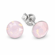 925 Sterling Silver Earrings “Classic (Rose Water Opal)” created with Crystals by Swarovski®