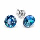 Naiste kõrvarõngad Diamond Sky „Classic (Bermuda Blue)“ koos Swarovski kristallidega