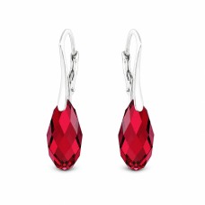 925 Sterling Silver Earrings “Enchanté (Scarlet)” dazzling with Crystals by Swarovski®