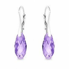 Серебряные серьги 925 пробы «Аншанте (Tazanite)» с кристаллами Swarovski®