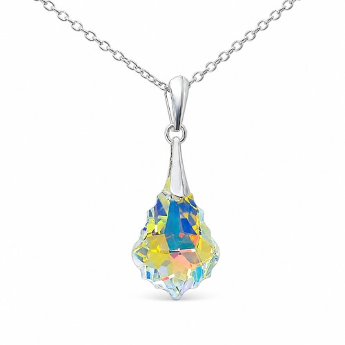 925 Sterling Silver Pendant “Baroque IV (Aurora Borealis)” created with Crystals by Swarovski®