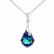 Серебряный кулон 925 пробы «Барокко IV (Meridian Blue)» с кристаллами Swarovski®