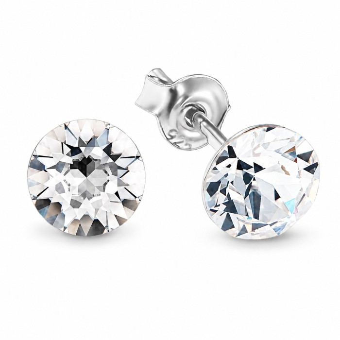 925 Sterling Silver Jewelry Set “Classic” dazzling with Crystals by Swarovski®