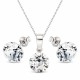 925 Sterling Silver Jewelry Set “Classic” dazzling with Crystals by Swarovski®