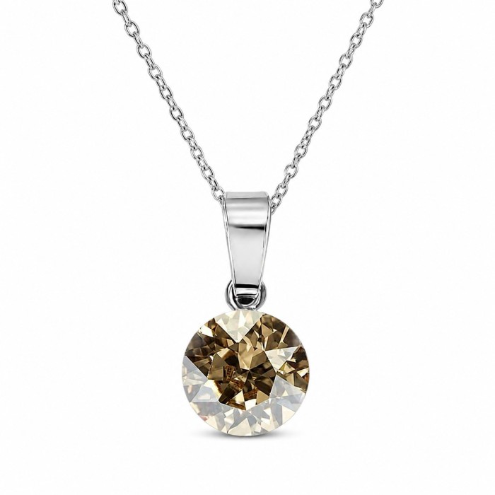 925 Sterling Silver Jewelry Set “Classic (Golden Shadow)” created with Crystals by Swarovski®