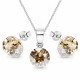 925 Sterling Silver Jewelry Set “Classic (Golden Shadow)” created with Crystals by Swarovski®