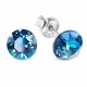 925 Sterling Silver Jewelry Set “Classic (Bermuda Blue)” created with Crystals by Swarovski®