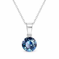 925 Sterling Silver Pendant “Classic (Bermuda Blue)” created with Crystals by Swarovski®