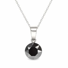925 Sterling Silver Pendant “Classic (Jet Hematite)” created with Crystals by Swarovski®