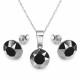 Серебряный комплект «Классика (Jet Hematite)» с кристаллами Swarovski®