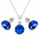 Hõbedane komplekt DiamondSky „Classic (Capri Blue)“ Swarovski kristallidega