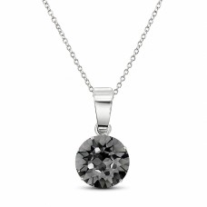925 Sterling Silver Pendant “Classic (Silver Night)” created with Crystals by Swarovski®