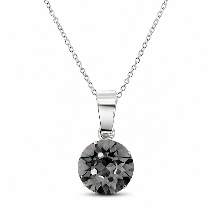 925 Sterling Silver Jewelry Set “Classic (Silver Night)” created with Crystals by Swarovski®