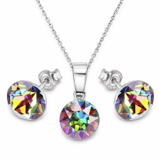 Hõbedane ehtekomplekt naistele „Classic (Vitrail Medium)“ Swarovski® kristallidega