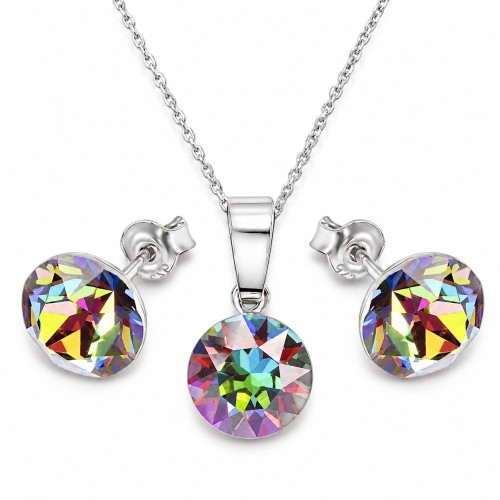 Hõbedane ehtekomplekt naistele „Classic (Vitrail Medium)“ Swarovski® kristallidega