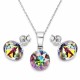 925 Sterling Silver Jewelry Set “Classic (Vitrail Medium)” created with Crystals by Swarovski®