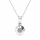 Серебряный кулон 925 пробы «Классика (Light Chrome)» с кристаллами Swarovski®