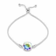 Hõbedast käevõru naistele DiamondSky „Pimestav Sära (Aurora Borealis)“ Swarovski kristallidega
