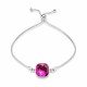 925 Sterling Silver Bracelet “Glare” (Fuchsia) enriched with Crystals by Swarovski®
