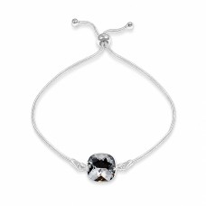 Hõbedast käevõru naistele DiamondSky „Pimestav Sära (Silver Night)“ Swarovski kristallidega