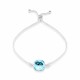 Hõbedast käevõru naistele DiamondSky „Glare (Aquamarine)“ Swarovski kristallidega