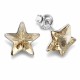 Hõbedased kõrvarõngad „Star (Golden Shadow)“ Swarovski® kristallidega