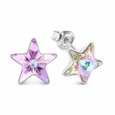 925 Sterling Silver Earrings “Star (Vitrail Light)” created with Crystals by Swarovski®