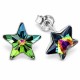 Серебряные серьги 925 пробы «Звездочка (Vitrail Medium)» с кристаллами Swarovski®
