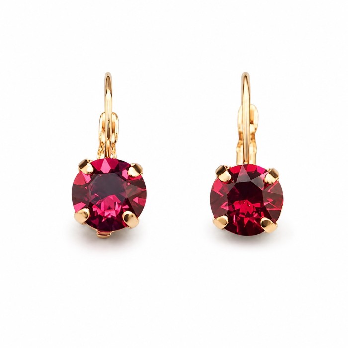 Earrings “Glory” (Ruby) dazzling with Crystals by Swarovski®